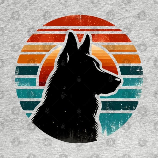 German Shepherd Dog Vintage Distressed Sunset by Cuteness Klub